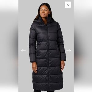 32 Degrees Women's Long Black Puffer Jacket